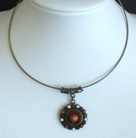 Vintage Slim Choker Pendant Necklace
