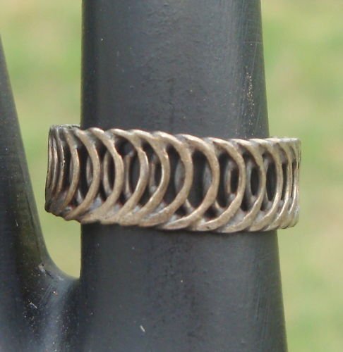 Unique Vintage Dark Tone Metal Ring Size 6 1/2