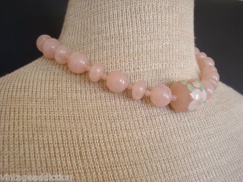 Vintage Art Deco Pink Early Plastic Collar Necklace