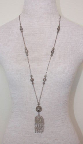 Vintage Deco Antique Beads & Filigree Long Neklace