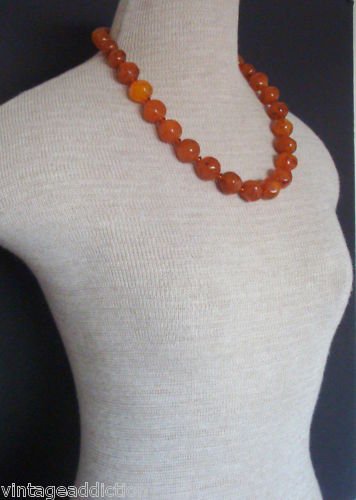 Vintage Art Deco Butterscotch Chunky Bead Necklace