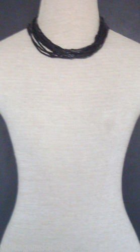 Elegant Vintage Trifari Multi Strand Black Necklace