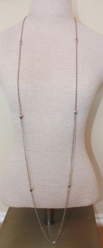 Charming Vintage Silver Tone 59" Long Chain Necklace