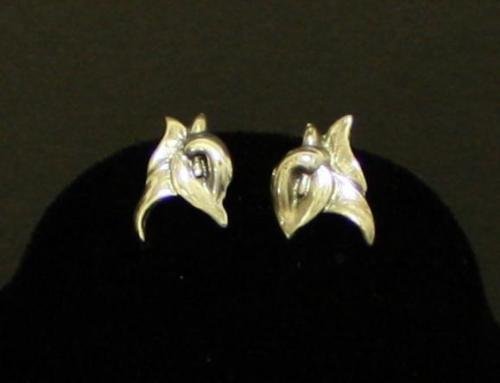 Vintage Deco Sterling Silver Screw Back Earrings 925