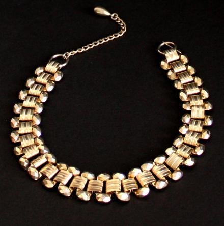 Vintage Gold Tone Link Choker Necklace