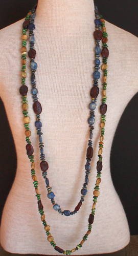 Vintage Bean Beads Long Strand Necklaces Unique!