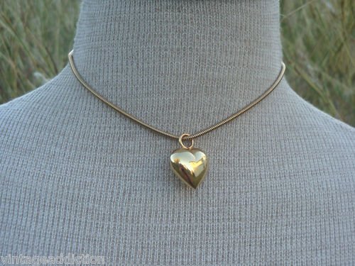 Vintage Gold Hear Shape Pendant Necklace
