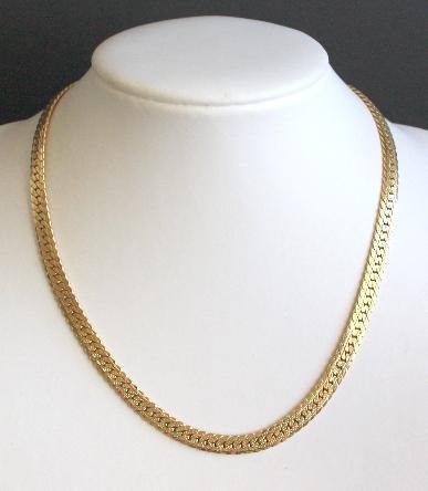 Vintage Gold Tone Wide Chain Necklace