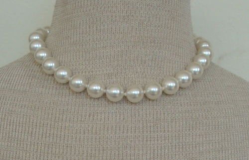 Vintage Creamy White Faux Pearl 14 MM Necklace