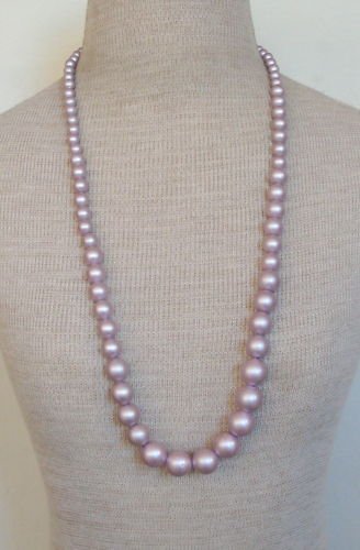 14)Vintage Purple Ovesrsize Faux Pearl Necklace