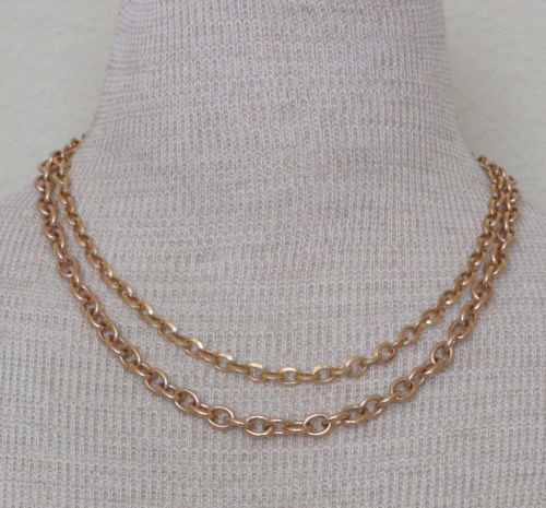 Edforce Copper & Gold Tone Double Chain Necklace