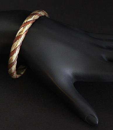 Vintage Beautiful Triple Tone Copper Cuff Bracelet