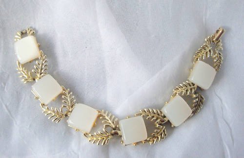 Vintage Coro White Lucite Bracelet