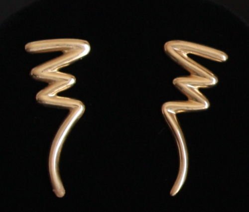 Vintage Modernist Sterling Thailand Pierced Earrings