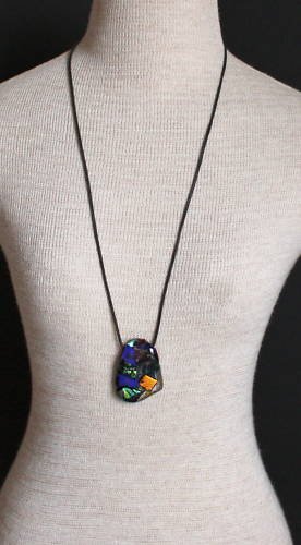 Vintage Blue Art Glass Necklace/Pendant