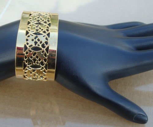 Vintage Gold Tone Unique Cuff Bracelet