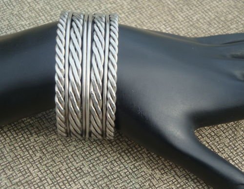 Vintage Art Deco Silver Tone Cuff Bracelet
