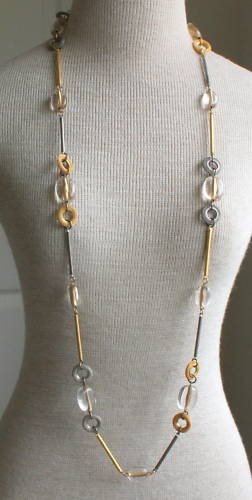 Vintage Boho Mesh Long Necklace 50" 1980s