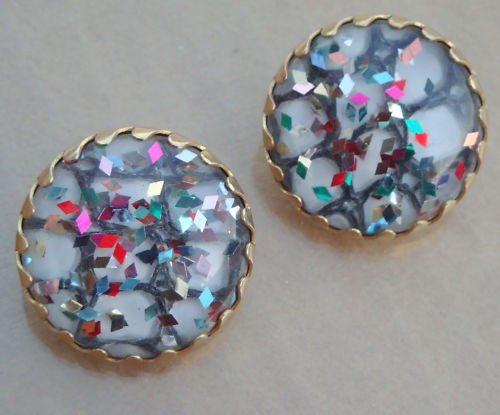 Vintage Sarah Cov Vibrant Confetti Oversize Earrings