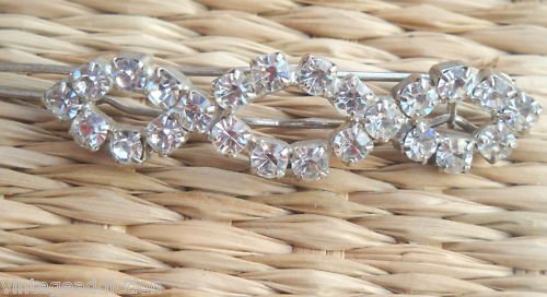 Vintage Art Deco White Rhinestone Hair Clip