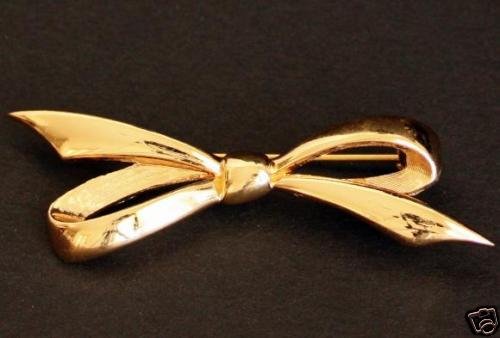 Vintage Monet Gold Tone Bow Pin/Brooch
