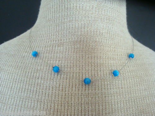Outstanding Vintage Blue Glass Choker Necklace