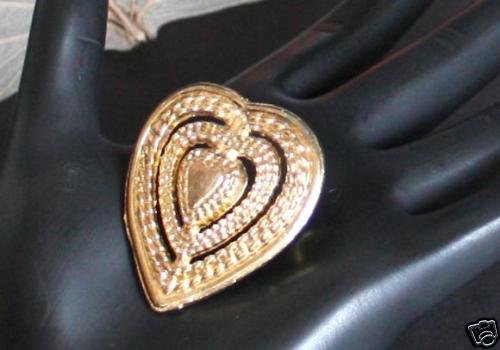 Beautiful Vintage Heart Shaped Gold Tone Pin/Brooch
