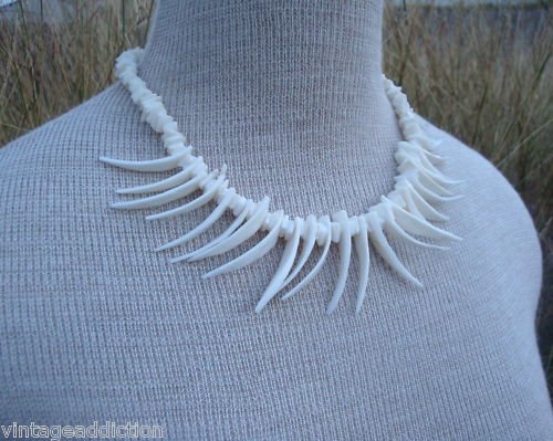 Outstanding Vintage White Coral Fringe Necklace