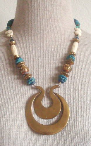 Unique Vintage Art Deco Chunky Bold Necklace