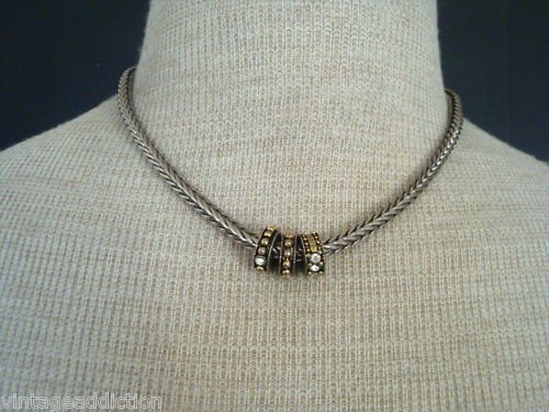Chic Vintage Silver Rhinestone Chunky Chain Necklace