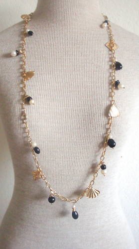 Vintage Antique Charms Long Strand Chain Necklace 36"