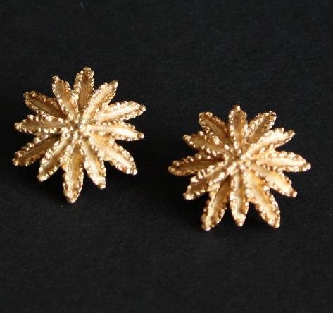 Vintage Avon Gold Tone Leaf Clip On Earrings