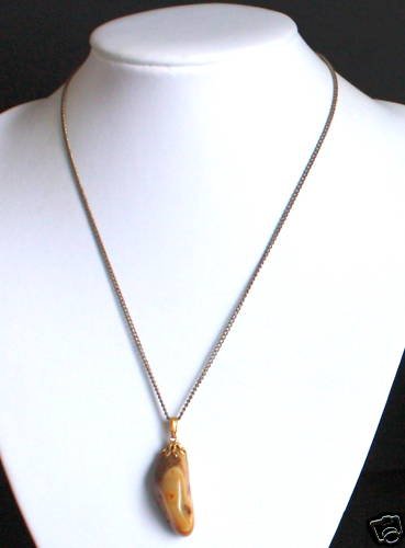 Vintage Brown Agate Gemstone Necklace/Pendant