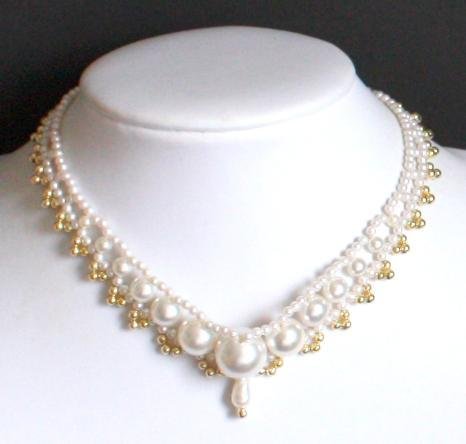 Vintage White Pearl Choker Necklace Japan