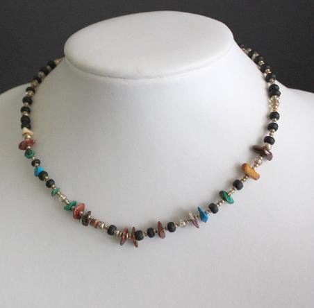 Vintage Art Deco Era Egyptian Stone Choker Necklace