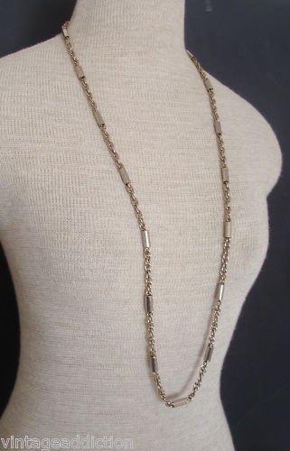 Chic Vintage Silver Chain 37" Long Necklace