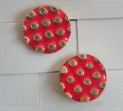 Vintage Unique Red Dots Cute Pierced Earrings