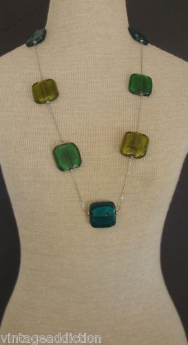 Vintage Chunky Colorful Glass Necklace