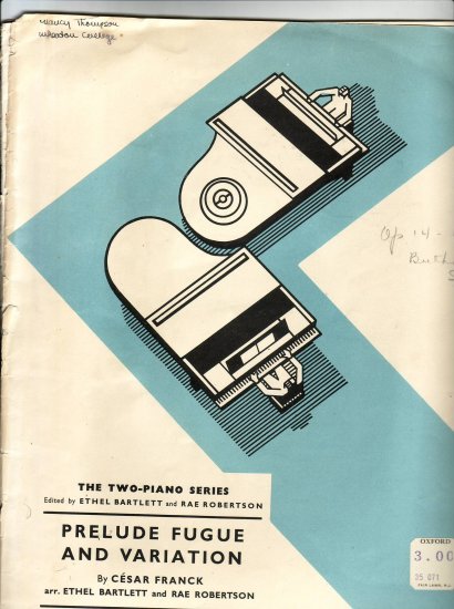 Prelude Fugue and Variation Cesar Frank Sheet Music