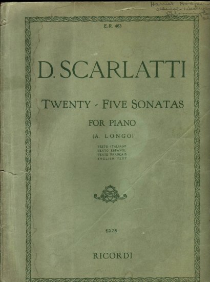 D. Scarlatti 25 Sonatas for Piano vintage sheet music