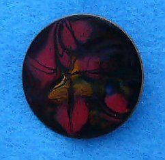 Vintage copper red enamel Metallic pin brooch