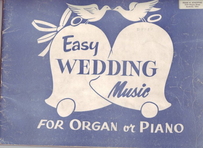 50's wedding Romantic Classic Music Book Piano organ Peery