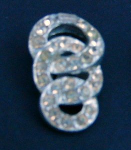 Vintage Art Deco Dress Clip Rhinestones three Circles