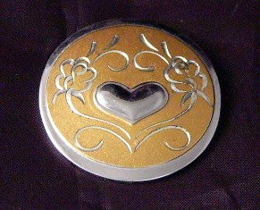 Gorham Sterling Vermeil Silver Pin heart scroll work