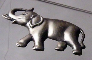 Vintage Sterling Silver Elephant Pin