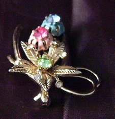 are you lucky Pin rhinestones wishbone Vintage