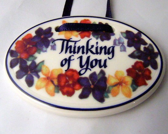 Thinking of You Tie one on LONGABERGER Basket Ceramic