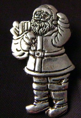 You better be good Sterling Silver Santa Claus ST. Nick Pin Mexico