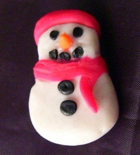 Handmade by Who? Small Snowman Rustic feel Polymer ?