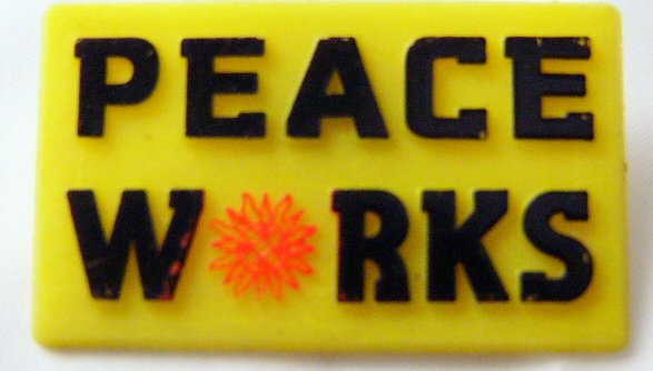Way Cool Retro Peace Sign Button Tack Atomic